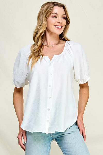 Flowy Button Top