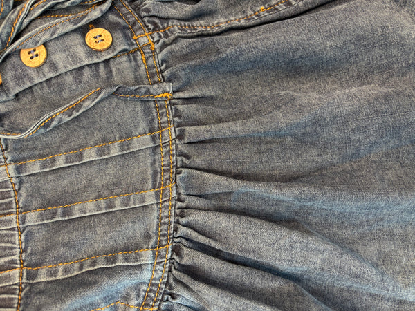 Denim Pintuck Mini Skirt