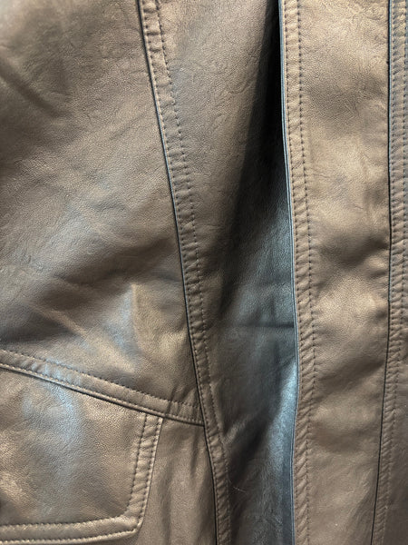 Oversized Faux Leather Biker Jacket