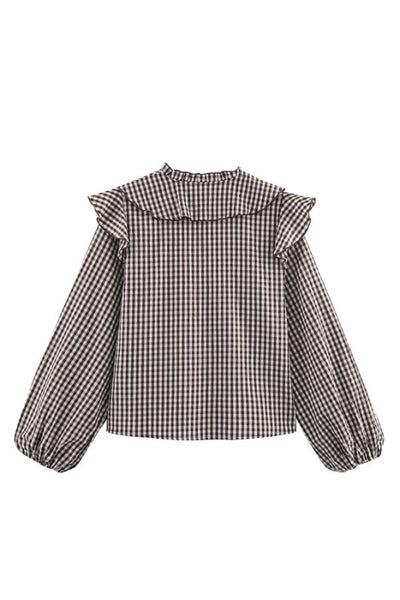 Plaid Ruffle Blouse