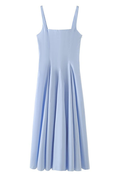 Poplin Square Neck Midi