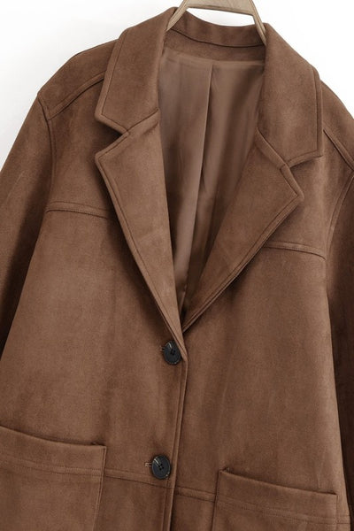 Faux Suede Blazer Jacket