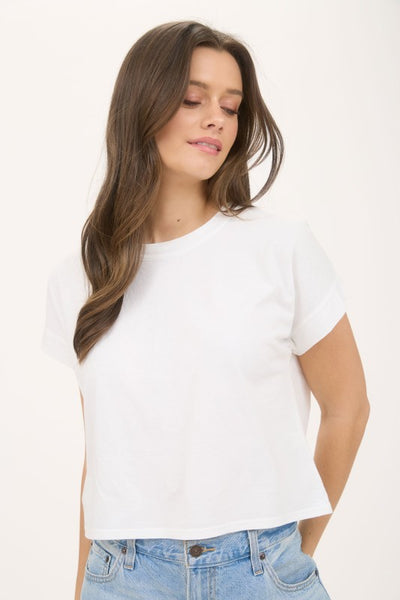 Washed Short Sleeve Knit Top