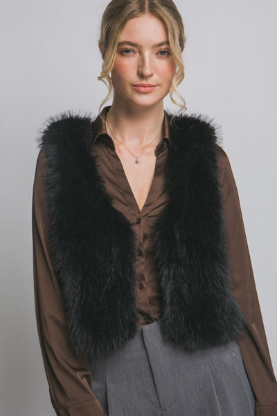 V Neck Fur Vest