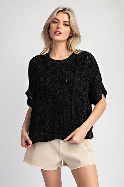 Ultra Soft Short Sleeve Sweater Top