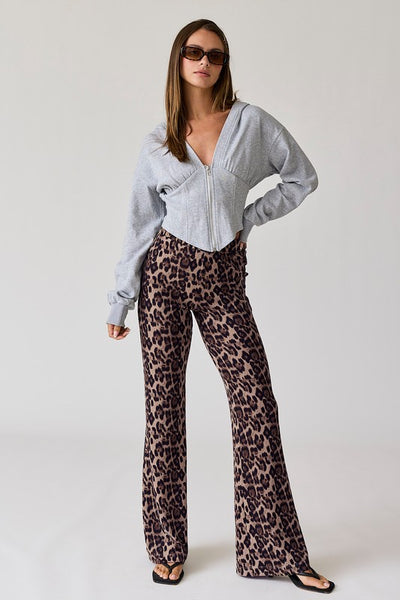 Anna Leopard Print Flare Pants