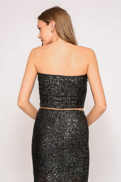 Sequin Strapless Glam Top  (3 Colours)