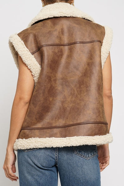 Oversized Faux Shearling Vest