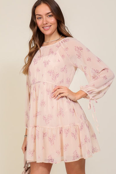 Floral Chiffon Mini Dress