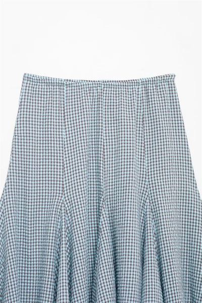 Plaid High Waisted Midi Skirt