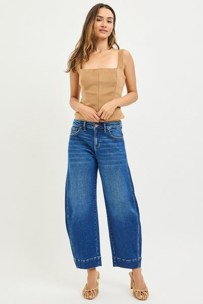 Mid Rise Barrel Jeans