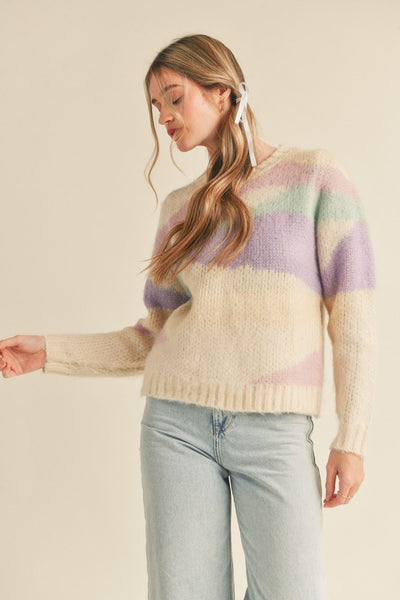 Multi Colour Abstract Knit Sweater
