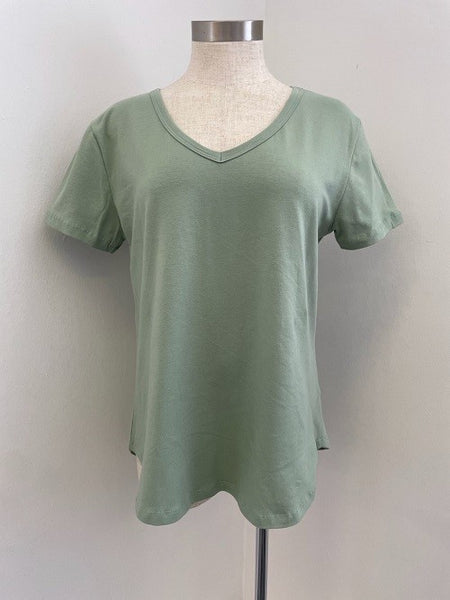 Short Sleeve V Neck Top