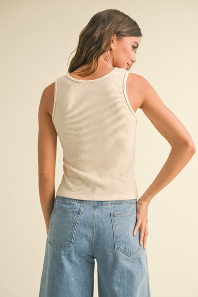 Twisted Detail Ribbed Top