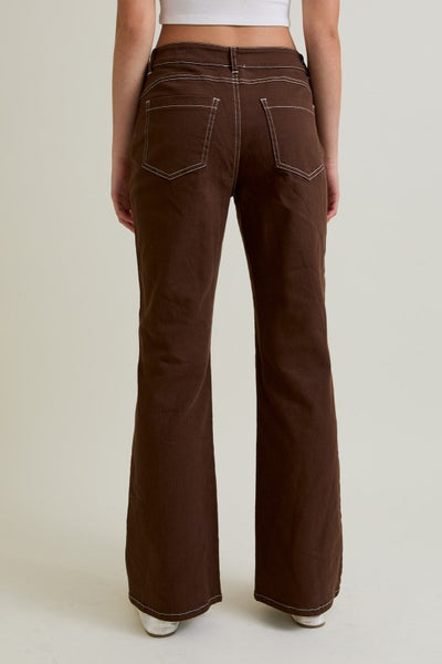 Mid Rise Boot Cut Pants