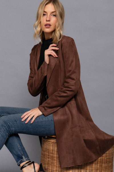 Long Faux Suede Jacket