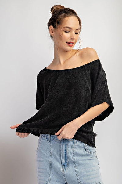 Mineral Washed Off The Shoulder Top