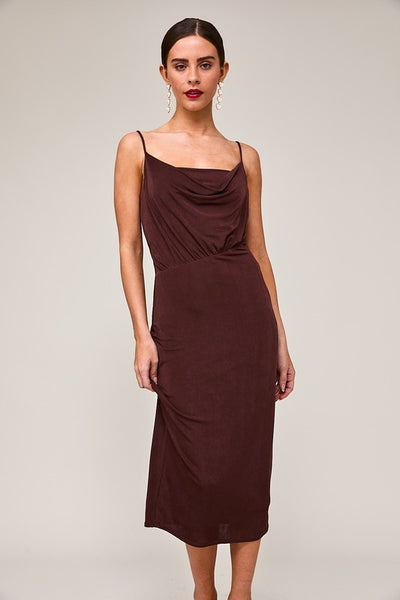 Cowl Neck Bodycon Midi Dress