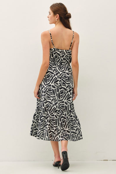 Geo Printed Cotton Midi Dress