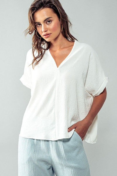Oversized Folded Short Sleeve Top