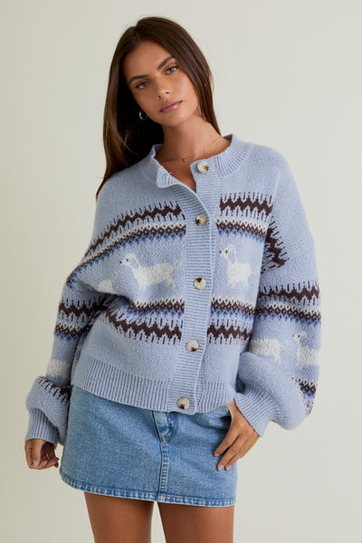Dog Pattern Cardigan