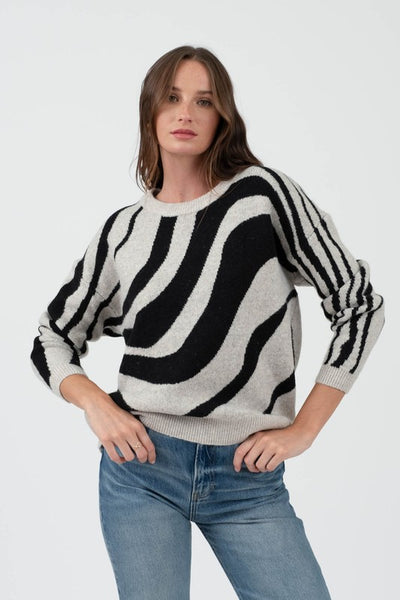 Zebra Print Long Sleeve Sweater