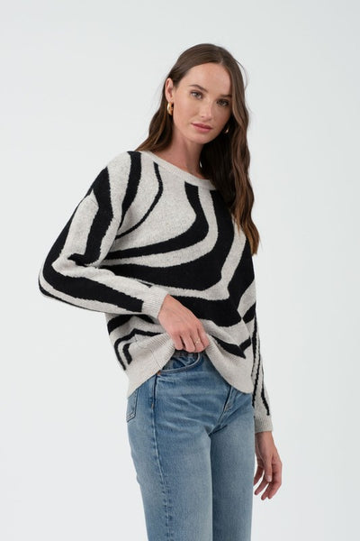 Zebra Print Long Sleeve Sweater