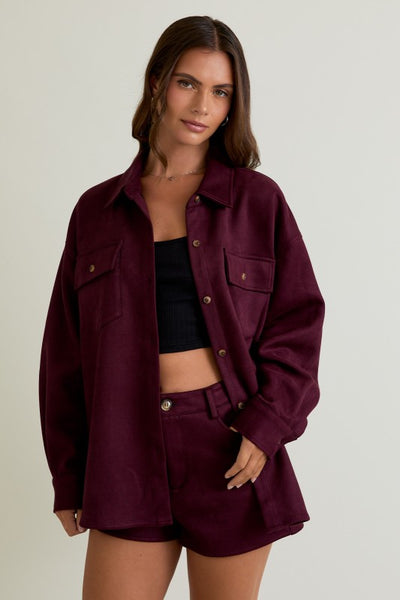 Collared Suede Shacket