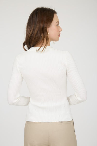 Collared Fitted Sweater Top