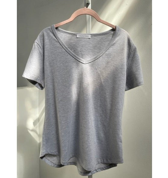 Short Sleeve V Neck Top