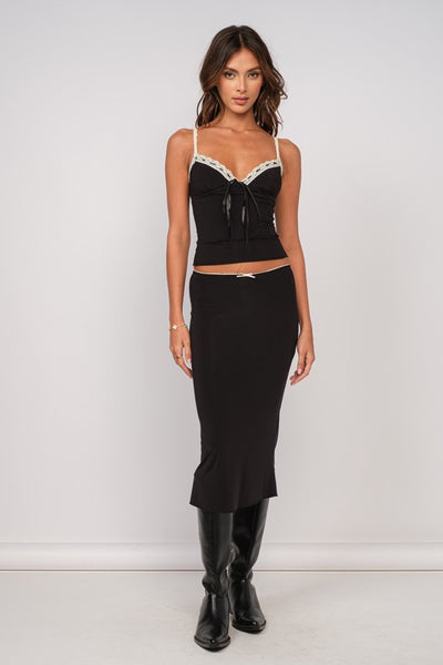 Lace Cami And Midi Skirt Set