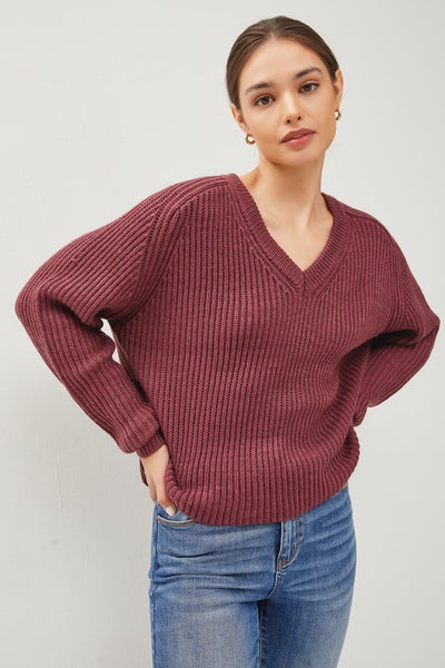 Chunky V Neck Sweater