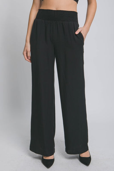 Long Casual Pants With Elastic Waistband