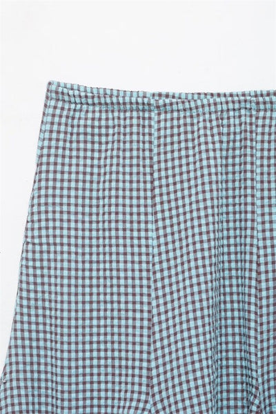 Plaid High Waisted Midi Skirt