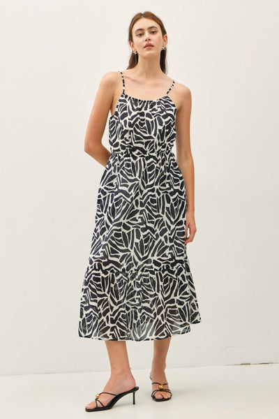 Geo Printed Cotton Midi Dress