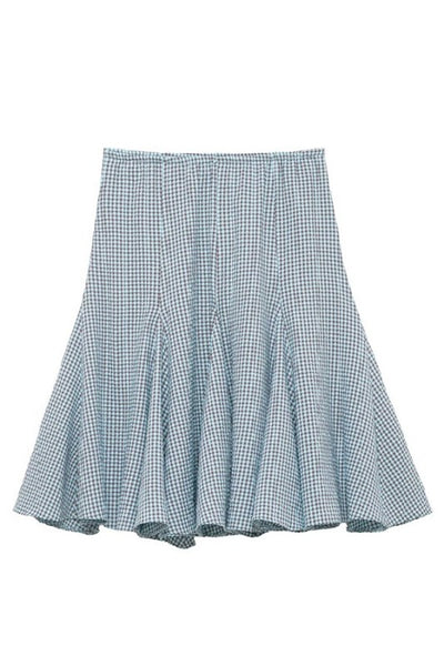Plaid High Waisted Midi Skirt