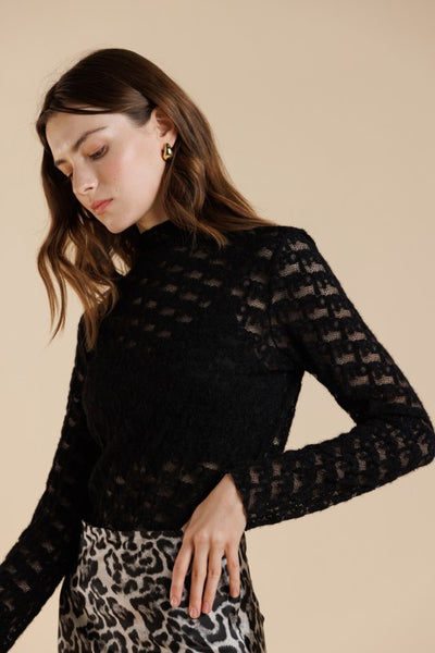 Lace Mock Neck Top