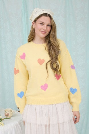 Multicolour Heart Sweater