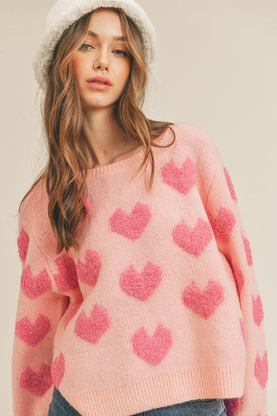 Fuzzy Heart Sweater