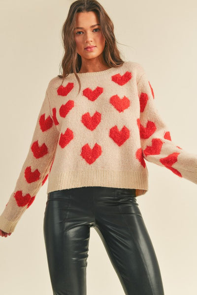 Fuzzy Heart Sweater