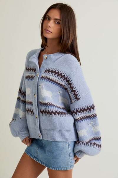 Dog Pattern Cardigan