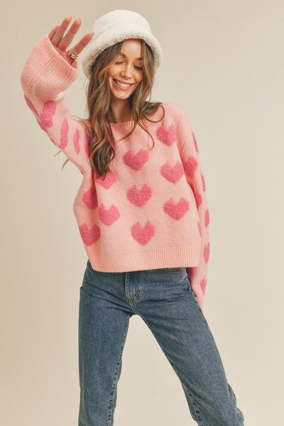 Fuzzy Heart Sweater