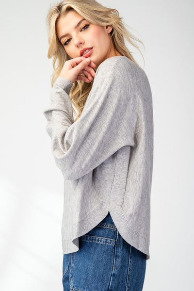 Solid Long Sleeve Sweater Top