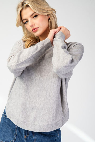 Solid Long Sleeve Sweater Top