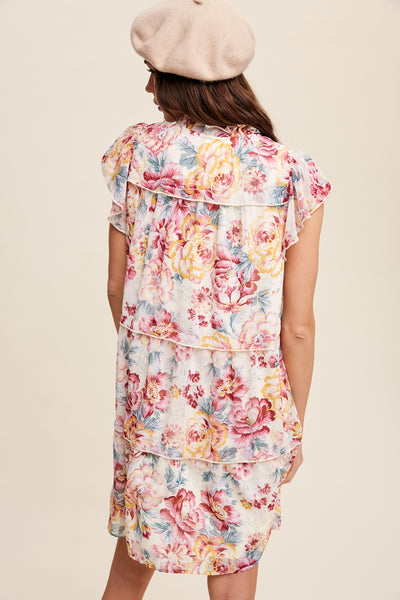 Floral Tiered Base Mini Dress