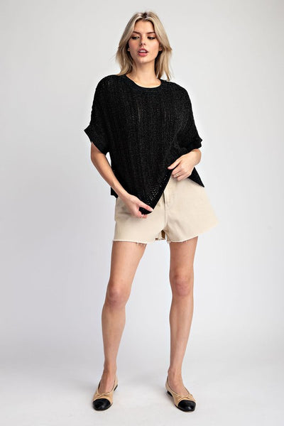 Ultra Soft Short Sleeve Sweater Top