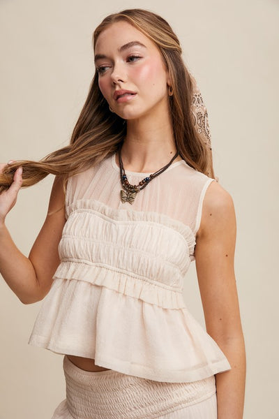 Peplum Top And Ruffle Skirt Set