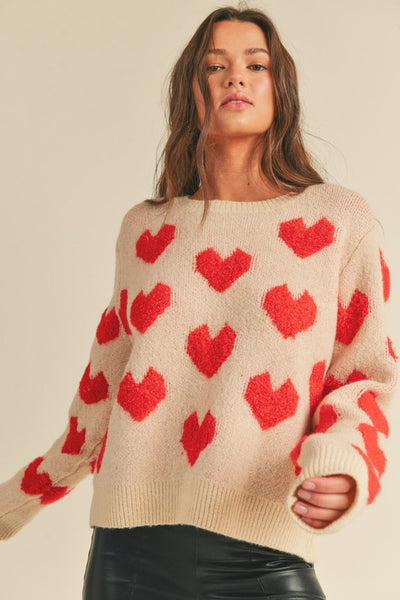 Fuzzy Heart Sweater