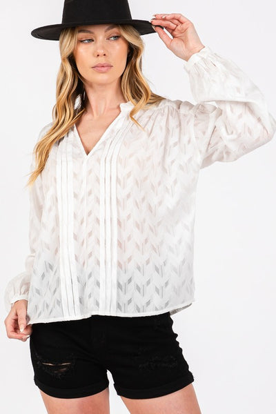 Jacquard V Neck Shirt