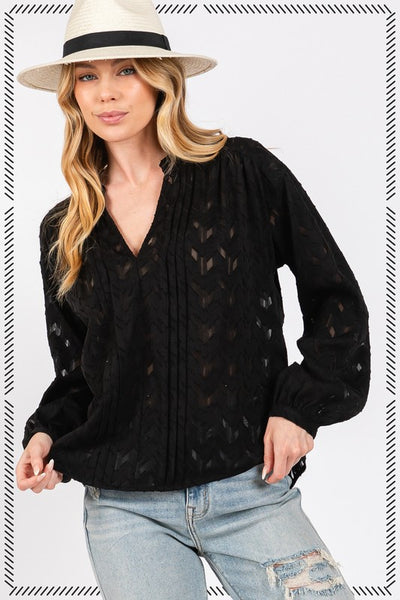 Jacquard V Neck Shirt